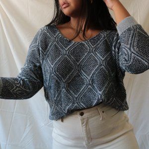 black and white knit sweater